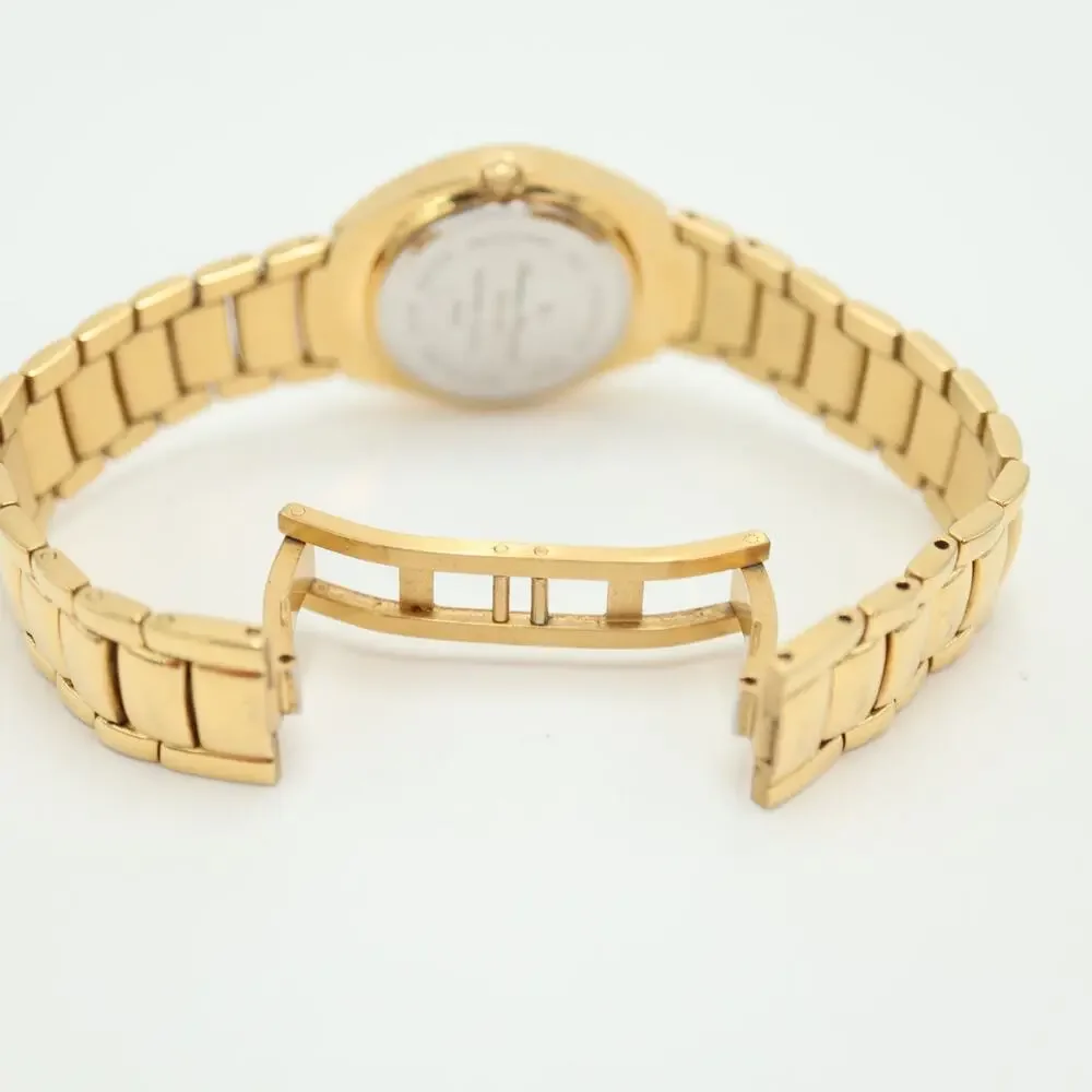 Lucien Piccard Gold Tone Womens Watch 26mm Swiss Sapphire Crystal Float Diamonds